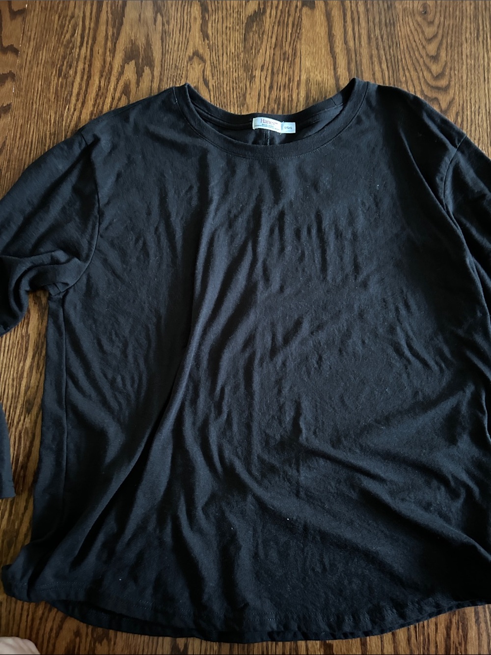 Hanes Black Long Sleeve Crewneck Shirt